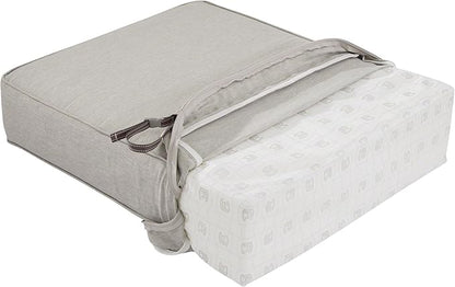 Classic Accessories Montlake Water-Resistant 25 x 25 x 5 Inch Square Outdoor Seat Cushion, Patio Furniture Chair Cushion, Heather Grey, Outdoor Cushion Cover