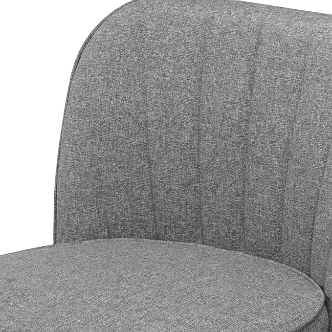 MINCETA Bar Stools Set of 4, 26 Inch Upholstered Barstools with Backrest and Footrest, Swivel Counter Height Barstools for Kitchen Island Home Bar Gray