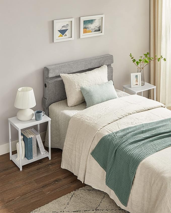 VASAGLE Side Tables Set of 2, Small End Table, Nightstand for Living Room, Bedroom, Office, Bathroom, White ULET272W14