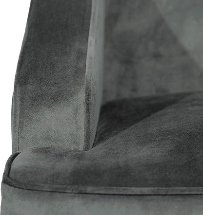 Homepop Home Decor Upholstered Classic Swoop Arm Accent Chair Accent Chairs for Living Room & Bedroom Decorative Home Furniture, Dark Grey
