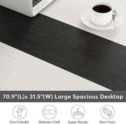 Tribesigns Modern Computer Desk, 70.8 x 31.5 inch Large Office Desk Computer Table Study Writing Desk Workstation for Home Office, Conference Room