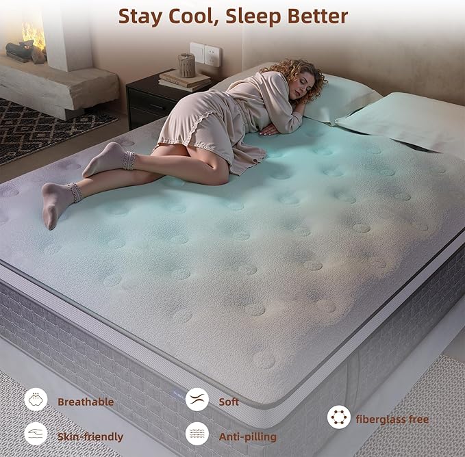Mattress Full Size, Medium Firm 12 Inch Mattress with Extra Lumbar & Shoulder Support, Hybrid Mattresses with Gel Memory Foam Pain Relief - Fiberglass Free - No Odor - 365 Night Trial