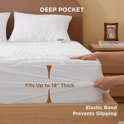 Bedsure Heated Mattress Pad Full - Bed Warmer with Memory & Preheat Functions, 12-Hour Auto Off & 10 Heat Settings, Single Controller, Fast Heating, Coral Fleece Electric Mattress Pad Full, 54"x75"