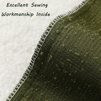 FUTEI Pack of 2 Moss Green Decorative Throw Pillow Covers 22x22 Inch Soft Cozy Solid Boucle Textured Cushion Case,Modern Home Decor for Couch Bed Living Room