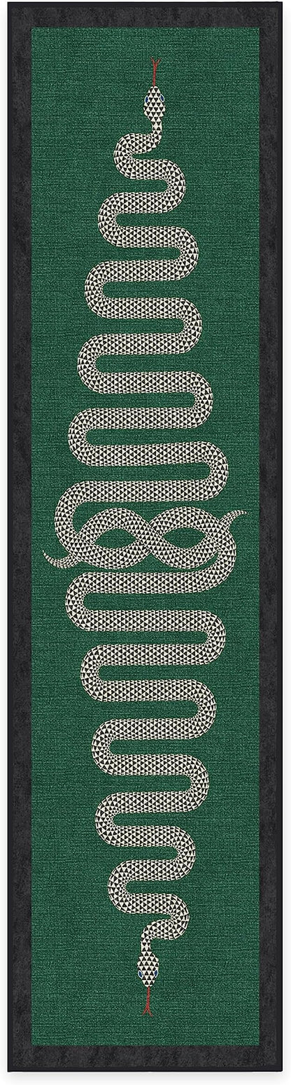 RUGGABLE x Jonathan Adler Machine Washable Modern Runner Rug – Venom Emerald 2.5x10, Stain-Resistant, Non-Slip – Washable Rug for Hallway, Entryway, Living Room & Kitchen–with Cushioned Pad