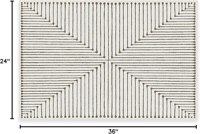 RUGGABLE x Jonathan Adler Machine Washable Modern Area Rug – Inkdrop Camel & Ivory 2x3, Stain-Resistant, Non-Slip – Small Rugs for Living Room, Bedroom, Hallway, Entryway & Bathroom–with Standard Pad