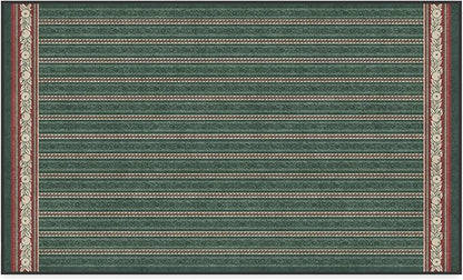 RUGGABLE x Morris & Co Machine Washable Christmas Area Rug– Fruit Stripe Spruce Green 3x5, Stain-Resistant, Non-Slip–Small Rugs for Living Room, Bedroom, Hallway, Entryway & Office–with Cushioned Pad