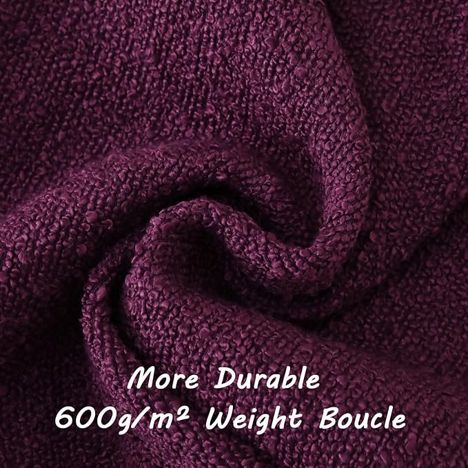 FUTEI Pack of 2 Purple Decorative Throw Pillow Covers 18x18 Inch Soft Cozy Solid Boucle Textured Cushion Case,Modern Home Decor for Couch Bed Living Room