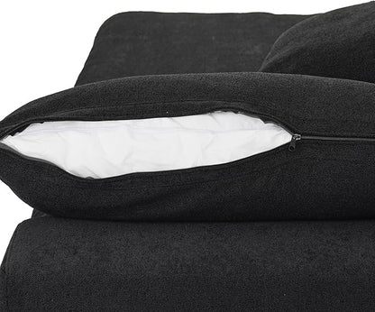 Cloud Couch Modular Sectional Sofa,160.6" Down Filled Sofa with Storage Ottoman,Modern U Shaped Couch 6 Seater, Black Convertible Sectional Sofa for Living Room,Covers Removable & Washable
