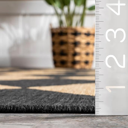 nuLOOM 5' x 8' Outdoor Performance Area Rug, Stain Resistant, Weather Resistant, High Traffic, Patio, Balcony, Outside, Sabina Dark Grey
