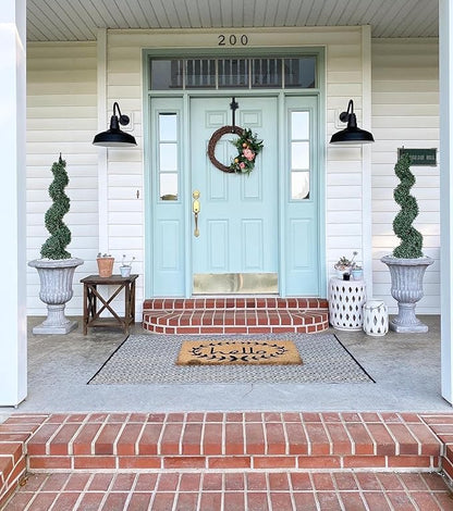 Steel Lighting Co. Gardena Barn Light | Outdoor Wall Mounted | 16" Dome | 23" Gooseneck | Farmhouse Light Made in America | Green Exterior/White Interior