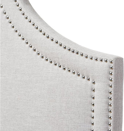 Maykoosh Eclectic Elegance Allure Modern and Contemporary Fabric Upholstered Headboard, Nailded Trim Head Board