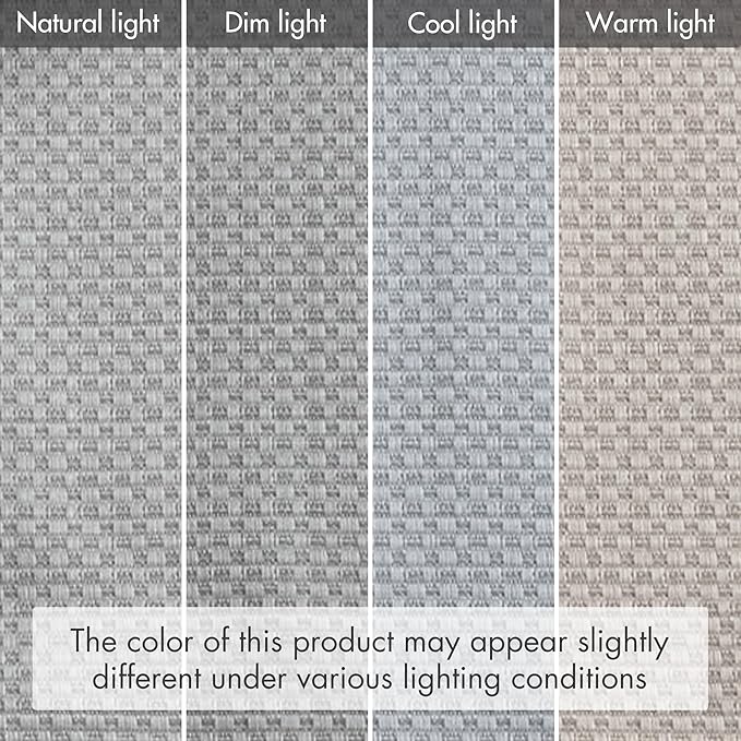 Madison Park Galen Cordless Roman Shade, 29"W x 64"H, Sheen Grey – Room Darkening, Thermal Insulated, Energy Efficient Window Blind with Subtle Sheen Basketweave Fabric for Privacy
