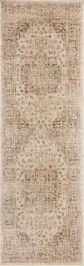 Loloi Magnolia Home by Joanna Gaines Junie Collection JUE-04 Natural/Clay 6'-7" x 9'-10", .38" Pile Height, Area Rug
