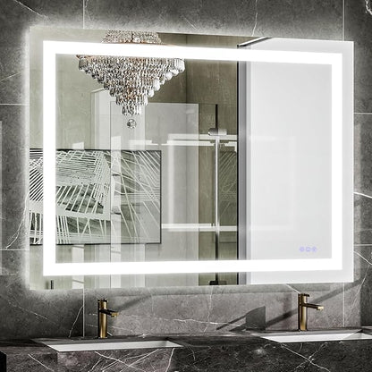 VooBang Bathroom Mirror with Lights 40 x 60 inches - 3 Adjustable Lighting Modes LED Bathroom Vanity Mirror, Anti-Fog, Memory Function, Tempered Glass, Wall Mounted Horizontally Vertically