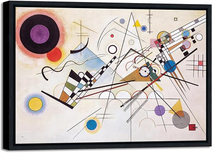 Wieco Art Framed Canvas Wall Art Wassily Kandinsky Composition VIII Picture Print of Abstract Famous Paintings Canvas Prints for Living Room Home Decor Wall Decorations