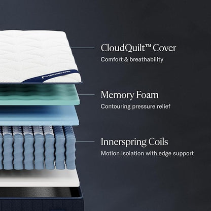 DreamCloud Classic 12" King Mattress - Luxury Hybrid Gel Memory Foam - 365 Night Trial - Fiberglass Free - Forever Warranty - Mattress in a Box - CertiPUR-US Certified