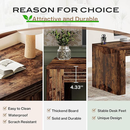 Tribesigns 79-Inch Extra Long Desk, Two Person Double Desk for Home Office, Wooden Long Computer Desk Writing Table for Office, Vintage Brown