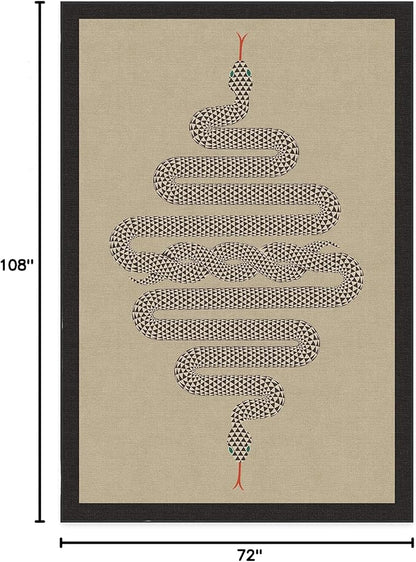 RUGGABLE x Jonathan Adler Washable Modern Area Rug – Venom Neutral 6x9, Stain-Resistant, Non-Slip – Medium Machine Washable Rugs for Living Room, Bedroom, Hallway, Entryway & Office–with Standard Pad