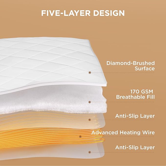 Bedsure Heated Mattress Pad Twin XL- Bed Warmer with Memory & Preheat Functions, 12-Hour Auto Off & 10 Heat Settings, Single Controller, Fast Heating, Brushed Electric Mattress Pad Twin XL, 39"x80"