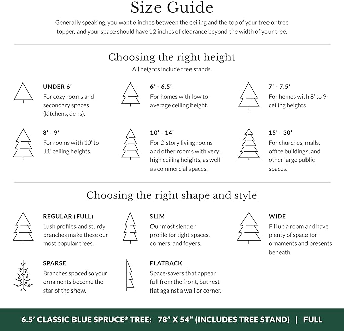 Balsam Hill 6.5ft Pre-Lit Classic Blue Spruce - Artificial Christmas Tree with 2144+ Tips, 700 Clear Incandescent Lights, Easy Plug Technology & Premium Stand for Indoor Holiday Decorating