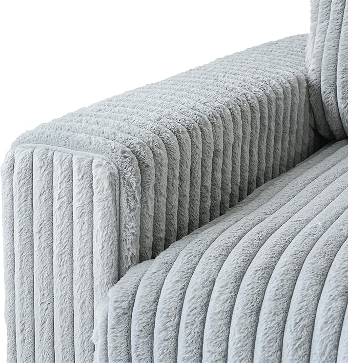 Sectional Couches for Living Room, L Shaped Couch with Chaise Ottoman, 4 Deep Seat Cloud Couch with Removable Covers, Modular Sofa for Home, Apartment, Gray