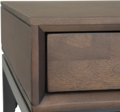 SIMPLIHOME Banting Desk - 60-Inch Wide Solid Hardwood and Metal Writing Desk in Walnut Brown, Modern Industrial Home Office Computer Table for Study with 2 Drawers and Flip-Down Keyboard Tray