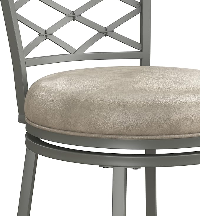 Hillsdale Hutchinson Swivel Counter Height Stool, Pewter