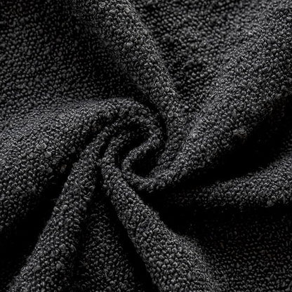 Foindtower Set of 2, Decorative Textured Boucle Throw Pillow Covers Accent Solid Pillow Cases Neutral Soft Couch Cushion Case for Chair Sofa Bedroom Living Room Home Decor 24 x 24 Inch Black