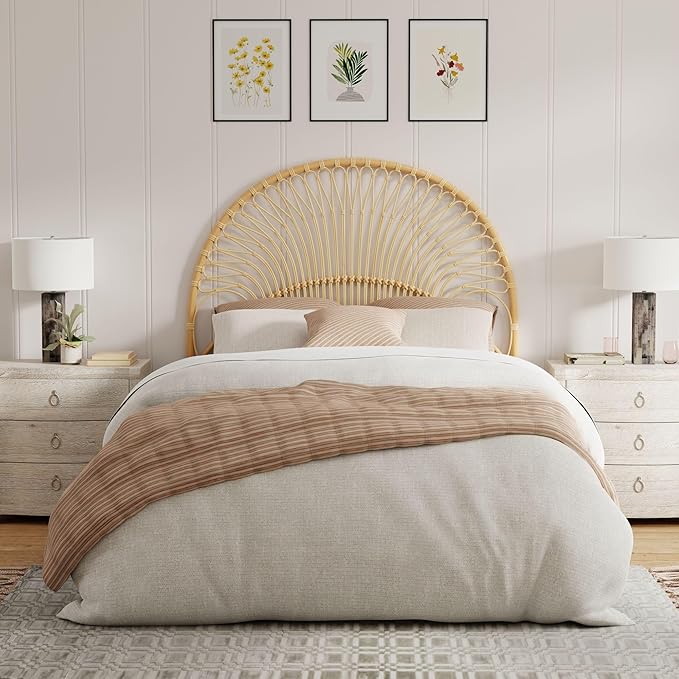 KOUBOO Rattan Loop Headboard, Twin, Natural