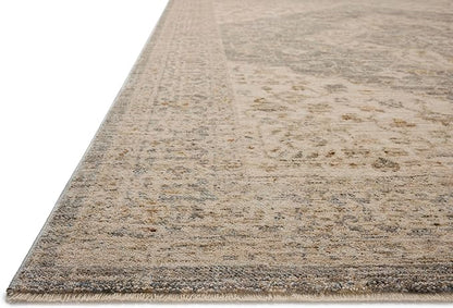Loloi Magnolia Home by Joanna Gaines Junie Collection JUE-05 Denim/Natural 6'-7" x 9'-10", .38" Pile Height, Area Rug