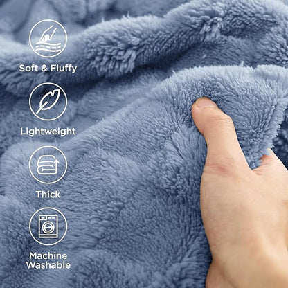 Bedsure GentleSoft King Size Blanket for Bed - Super Soft Cozy Blankets for Women Men Girls, Large Fuzzy Fleece Throw for Bedroom Decor, Ashley Blue,108x90 Inches
