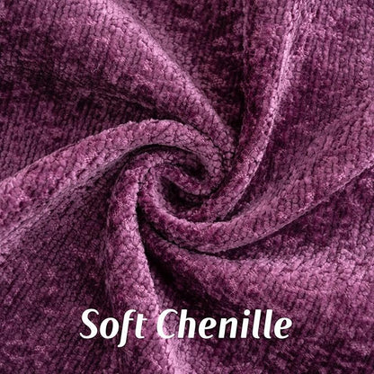 FUTEI Purple Chenille Throw Pillow Covers 16x16 Inch Set of 2,Soft Cozy Bound Edge Design Cushion Case,Home Decor for Couch Bed Living Room
