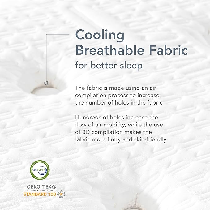 EPITEX Silverluxe Elite King Size Mattress, 14 Inch Gel Memory Foam King Mattress in a Box, Individual Pocket Spring for Low Motion Transfer, Medium Firm Mattress, Gray