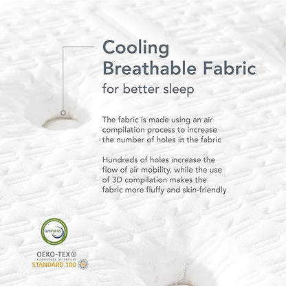 EPITEX Silverluxe Elite King Size Mattress, 14 Inch Gel Memory Foam King Mattress in a Box, Individual Pocket Spring for Low Motion Transfer, Medium Firm Mattress, Gray