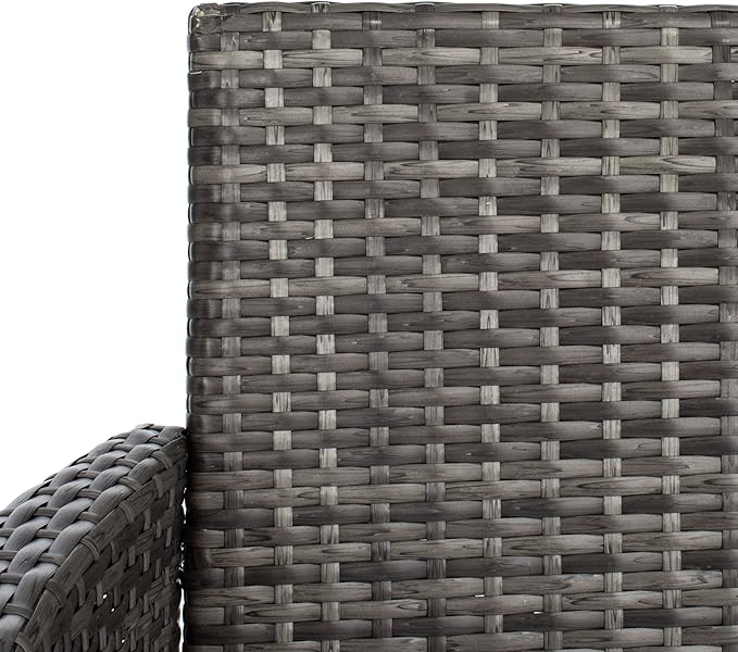 SAFAVIEH Outdoor Collection Bandele Grey Brown/White Cushion 4-Piece Conversation Patio Set PAT7506C