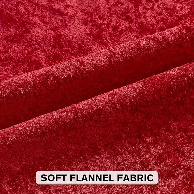 FUTEI Christmas Red Flannel Throw Pillow Covers 26x26 Inch Set of 2,Soft Dimensional TextuChristmas Red Euro Pillow Shams,Modern Home Decor for Couch Living Room