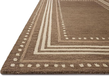 Loloi Chris Loves Julia Alfie Collection ALF-02 Bark/Natural 2'-3" x 3'-9" Accent Rug Wool Neutral Living Bedroom Dining Carpet