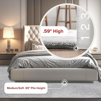 nuLOOM 2' x 10' Cozy Plush SuperiorWash Area Rug, Machine Washable, Non-Slip, Soft Fluffy Shag Carpet for Living Room Bedroom Kids Room Nursery Home Decor, Loni Light Grey
