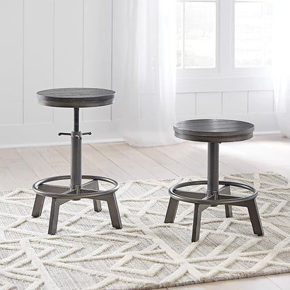 Signature Design by Ashley Torjin Industrial Counter Height Stool, 2 Count, Gray