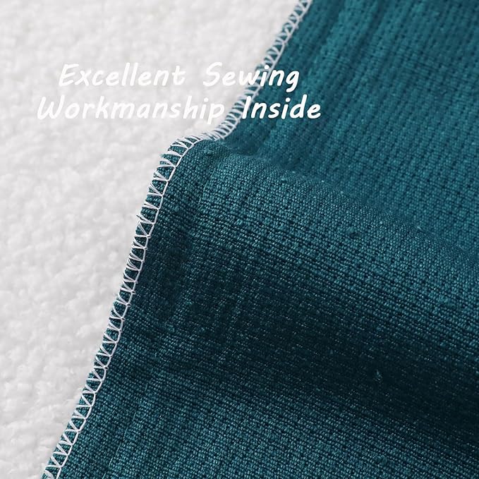 FUTEI Pack of 2 Teal Green Decorative Throw Pillow Covers 26x26 Inch Soft Cozy Solid Boucle Textured Euro Pillow Shams,Modern Home Decor for Couch Bed Living Room