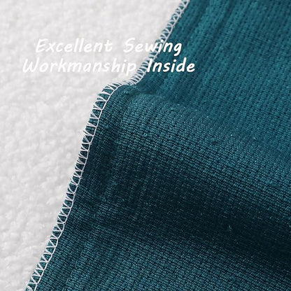 FUTEI Pack of 2 Teal Green Decorative Throw Pillow Covers 16x16 Inch Soft Cozy Solid Boucle Textured Cushion Case,Modern Home Decor for Couch Bed Living Room