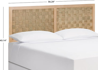 SAFAVIEH Home Collection Halvor Rattan King Size Headboard Light Brown Frame & Natural Brown