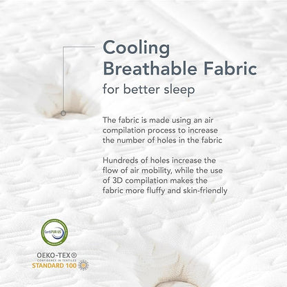 EPITEX Silverluxe Prime Twin Size Mattress, 12 Inch Gel Memory Foam Twin Mattress in a Box, Individual Pocket Spring for Low Motion Transfer, Medium Firm Mattress, Gray