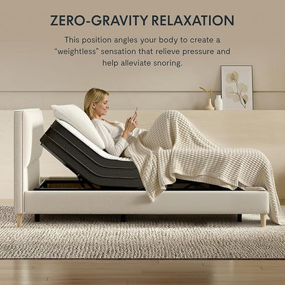 FLEXISPOT Adjustable Bed Frame Base Queen, Head and Foot Incline, Zero Gravity, One-Touch Flat, 2 Memory Settings, Wireless Remote, Flashlight, Whisper Quiet Durable Motor, Mattress Holder, S2E-PRO