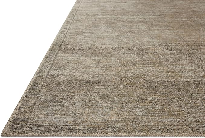 Loloi Amber Lewis Cambria Collection CBR-01 Ash/Bark 6'-0" x 9'-0" Area Rug Jute, Neutral, Vintage Style, Antique Tone, Living, Bedroom, Dining, Carpet