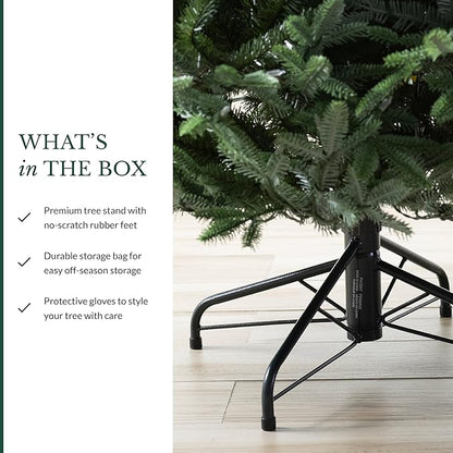 Balsam Hill European Silver Fir - Elegant Artificial Christmas Tree with True Needle Foliage Available Unlit or with LED Clear Lights, Unlit, 7'