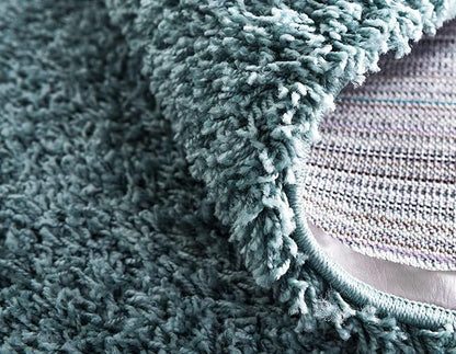 Unique Loom Solid Shag Collection Area Rug (5' 1" x 8' Rectangle, Light Slate Blue)
