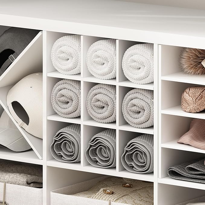 Furinno Cubicle Cube Insert, 9-Compartment Cube Organizer, Fits into Extra Thick Cubes, for Organizers and Storage, White (Does not fit IKEA Kallax Shelving)
