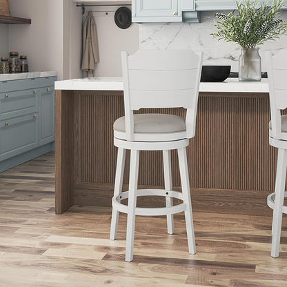 Hillsdale Clarion Wood Swivel Bar Height Stool, Sea White